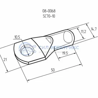 фото Наконечник кольцевой REXANT НК, ø10.5 мм, 70 мм², ТМЛ (DIN) 70-10
