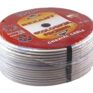 фото Кабель коаксиальный Кабель коаксиальный DG 113, Cu/Al/Cu, 75%, 75 Ом, 100 м, INDOOR, белый, REXANT