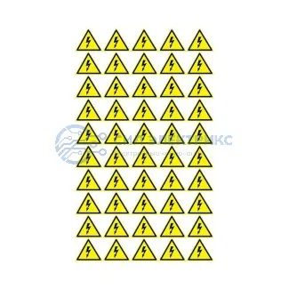 фото Наклейка знак электробезопасности «Опасность поражения электротоком» 25х25х25 мм REXANT 100 шт.