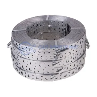 фото Лента полоса монтажная оцинкованная, перфорированная прямая REXANT, 20х0,70 мм, рулон 25 м