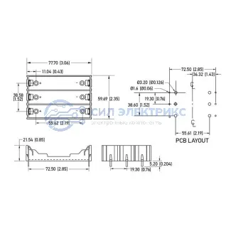 фото Отсек батарейный Li-ion 3х18650 (на плату) 1 шт.