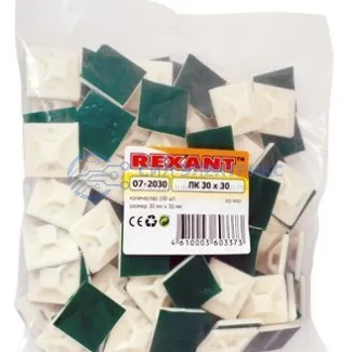 фото Площадка самоклеящаяся REXANT 30х30 мм, белая, упаковка 100 шт.