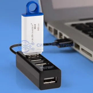 фото Разветвитель USB на 4 порта черный REXANT