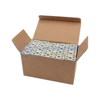 фото Клемма керамическая винтовая КВ 4 мм² 2 пары контактов с крепежным отверстием (100 шт./уп.) REXANT