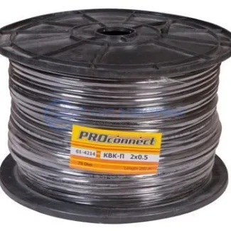 фото Кабель КВК-П-2 +2x0,50 мм² (Cu/Cu) черный, 200 м, PROconnect