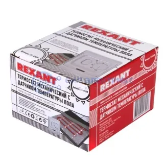 фото Терморегулятор механический с датчиком температуры пола и воздуха (3680 Вт) REXANT