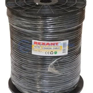 фото Кабель коаксиальный Кабель коаксиальный RG-6U, 75 Ом, CCS/Al/Al, 64%, 305 м, OUTDOOR, черный, REXANT
