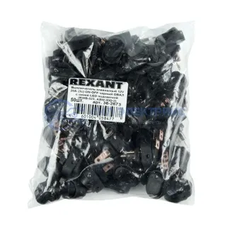 фото Выключатель клавишный 12V 30А (3с) ON-OFF черный ОВАЛ с зеленой LED подсветкой (RWB-523, ASW-20D) REXANT