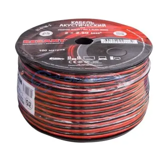 фото Кабель акустический 2х2,50 мм², красно-черный, 100 м, REXANT