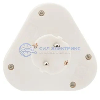 фото Тройник электрический пирамида 16 А с заземлением белый REXANT