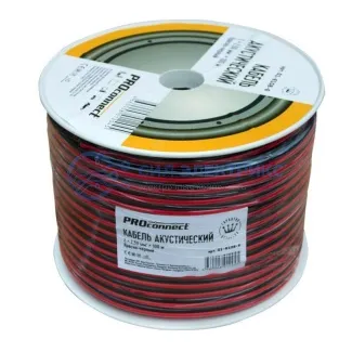 фото Кабель акустический 2х2,50 мм², красно-черный, 100 м, PROconnect