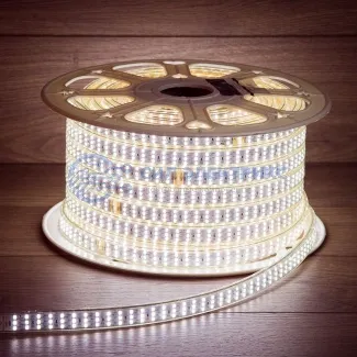 фото LED лента 220 В, 7.5x20 мм, IP67, SMD 2835, 276 LED/m, цвет свечения белый, 50 м