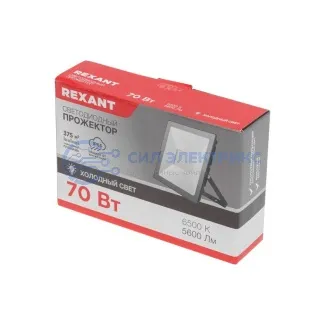 фото Прожектор светодиодный СДО 70Вт 5600Лм 6500К холодный свет, черный корпус REXANT