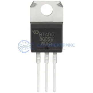 фото Симистор BTA06-800SW, 800 В, 6 А, корпус TO-220AB, изолированный