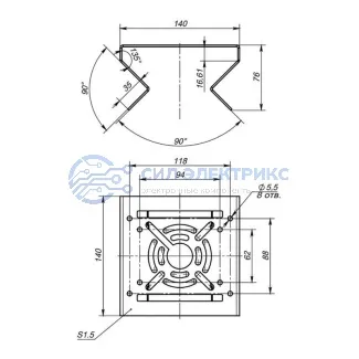 фото Кронштейн универсальный для видеокамер на столб/угол, черный