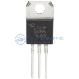 фото Симистор BTA06-600BW, 600 В, 6 А, корпус TO-220AB, изолированный