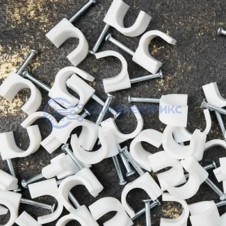 фото Крепеж кабеля круглый 10 мм, белый (упак. 50 шт) REXANT