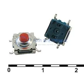 фото Тактовая кнопка WSTP7750-250AR, 9х9х5 мм, OFF-ON (4P), IP67, 250 мА, 12 В, 100 мОм