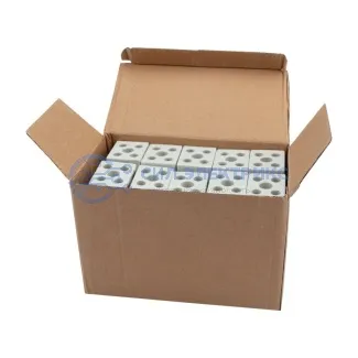 фото Клемма керамическая винтовая КВ 12 мм² 2 пары контактов с крепежным отверстием (50 шт./уп.) REXANT