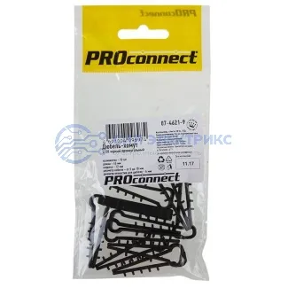 фото Дюбель-хомут 5-10 черный, прямоугольный (10 шт/уп) PROconnect