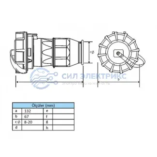 фото Розетка силовая Розетка кабельная переносная влагозащищенная 16 А, 2Р+РЕ, IP68 REXANT