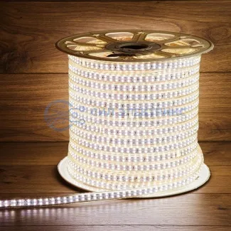 фото LED лента 220 В, 6.5x17 мм, IP67, SMD 2835, 180 LED/m, цвет свечения белый, 100 м