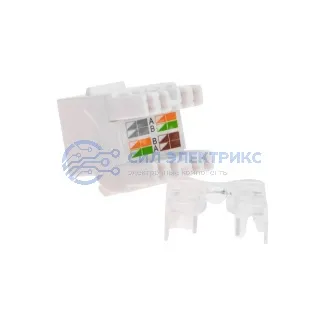 фото Модуль Keystone REXANT PRO Jack RJ-45(8P8C), UTP неэкранированный, категория 5e, тип 180 градусов, белый