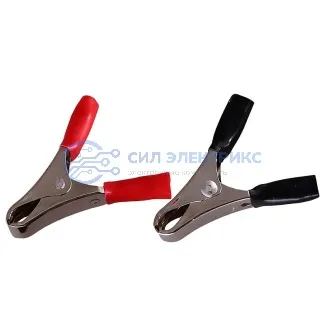 фото Зажим крокодил REXANT, длина 50 мм, ток 10A, 2 шт.