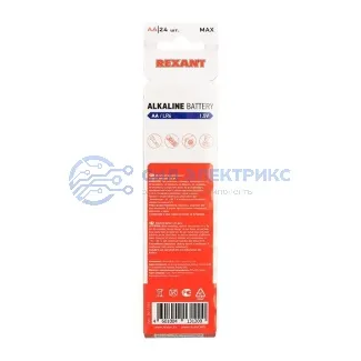фото Батарейка алкалиновая AA/LR6 1,5V 24 шт. (пальчик) блистер REXANT