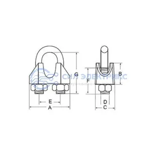 фото Зажим для троса d 6