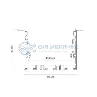фото Комплект врезного алюминиевого профиля с рассеивателем, 62х32мм, 1м, REXANT