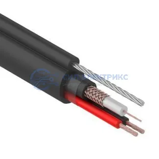 фото Кабель КВК-П-2+2x0,75 мм², +ТРОС (Cu/Cu) черный, 305 м, REXANT
