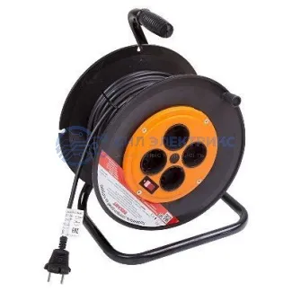 фото Удлинитель на катушке 30 м (4 розетки) 2х1.0 мм², с вкл. REXANT