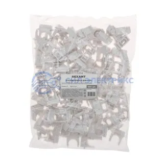 фото Крепёж-клипса для труб ø16 мм, белая (100 шт/уп) REXANT