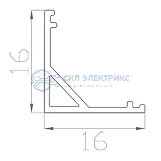фото Профиль алюминиевый угловой 16х16 мм 2 м (заказывать отдельно рассеиватель 146-256, заглушки 146-231-1) REXANT