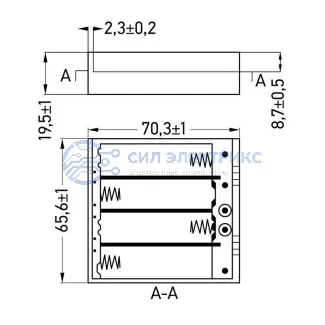 фото Отсек батарейный BH640 4хАА (с проводами, закрытый) 1 шт.