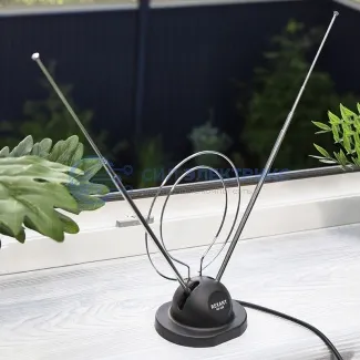 фото ТB антенна комнатная телескопическая на подставке «Усы + кольцо», RX-100 REXANT