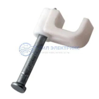 фото Крепеж кабеля плоский 4 х 2 мм, белый (упак. 50 шт) REXANT