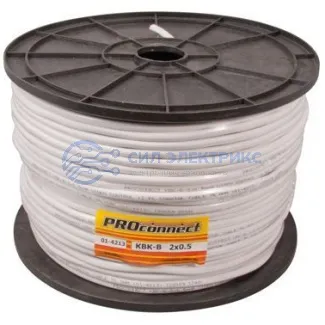 фото Кабель КВК-В-2+2x0,50 мм² (Cu/Cu) белый, 200 м, PROconnect