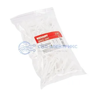 фото Дюбель-хомут нейлоновый прямоугольный 6-12 мм, белый (100 шт/уп) REXANT