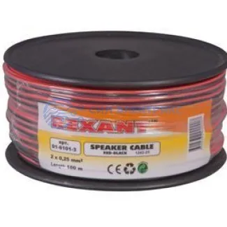 фото Кабель акустический 2х0,25 мм², красно-черный, 100 м, REXANT