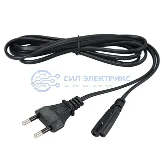 фото Шнур сетевой, вилка - евроразъем С7, кабель 2x0,5 мм², длина 1,8 метра (PE пакет) REXANT