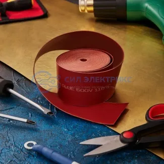 фото Термоусаживаемая лента с клеевым слоем REXANT 50 мм х 0,8 мм, красная, ролик 5 м, ТЛ-0,8