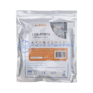 фото LED-лента с USB-коннектором 5 В IP23 5050 30 LED/м 3 м RGB управление со смартфона LAMPER