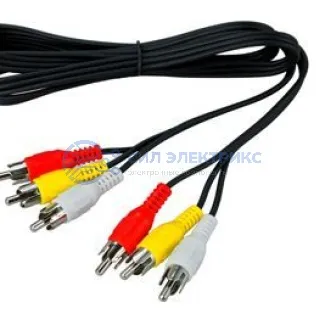 фото Шнур 3 RCA - 3 RCA, 1,5м, черный REXANT