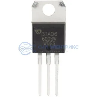 фото Симистор BTA06-600SW, 600 В, 6 А, корпус TO-220AB, изолированный