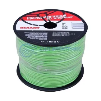 фото Провод ПГВА REXANT 1х1.50 мм², зеленый, бухта 100 м