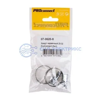 фото Хомут червячный 20-32-0,7 мм, (упак. 2 шт) PROconnect