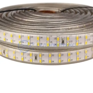 фото LED Лента 220В, 6x10.6 мм, IP67, SMD 3014, 120 LED/m, цвет свечения теплый белый, 5м (с комплектом подключения)
