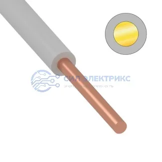 фото Провод ПуВ (ПВ-1) 10 мм² 100 м белый ГОСТ 31947-2012,ТУ 16-705. 501-2010